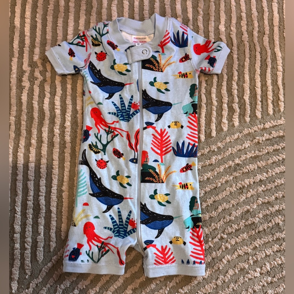 Hanna Andersson 6-12 months Baby 2-Way Zip Shortie Sleeper